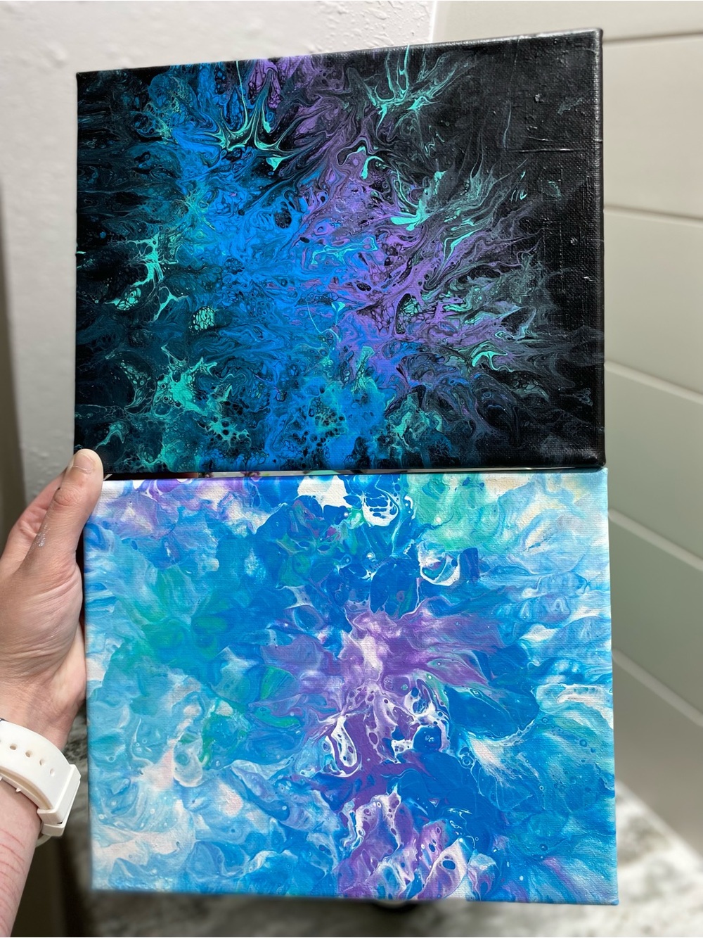 Abstract Blue and Purple Canvas Set